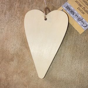 NWT HEART WOOD HANGING DECOR with ATTACHED STRING